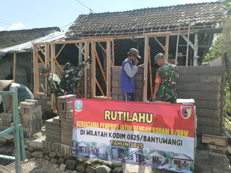 Koramil 0825/13 Singojuruh Gerak Cepat dalam Pembangunan RUTILAHU