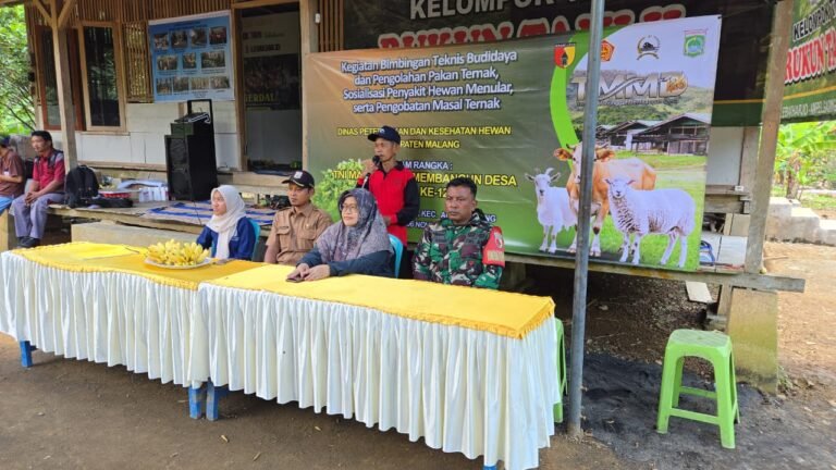 Dukung TMMD ke-126, Dinas Peternakan Malang Gelar Bimtek untuk Peternak Desa Lebakharjo