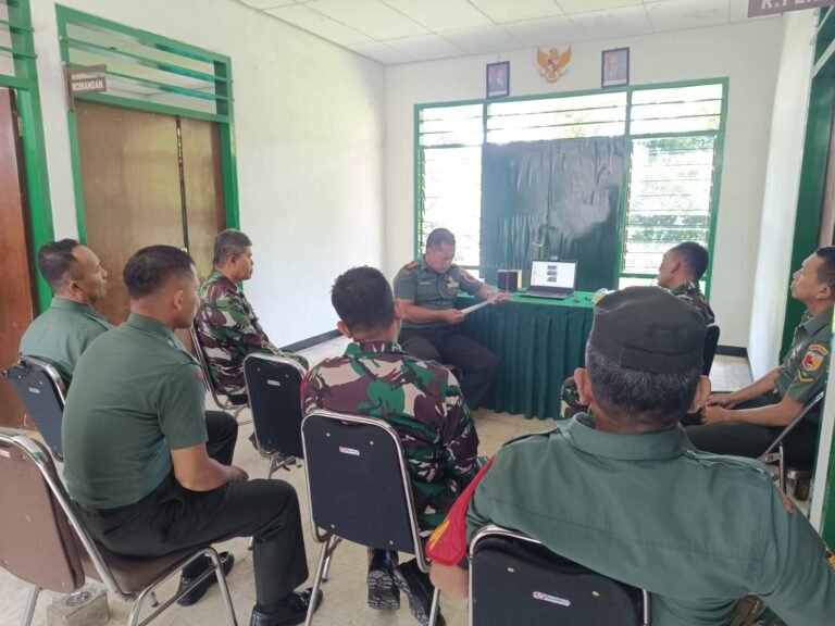 Komandan Posramil Licin Ajak Anggota Responsif Bencana dan Percepat Pembangunan Koperasi Desa Merah Putih