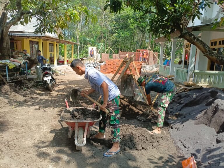 Pembangunan Musholla Baithurrohim Jadi Sasaran TMMD ke-128 Kodim 0820/Probolinggo.